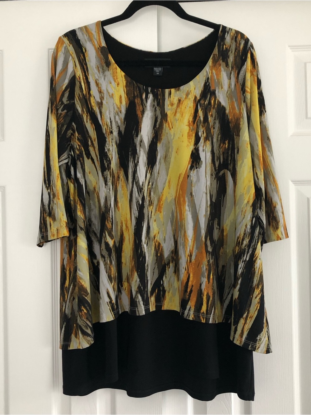 Karen Kane Abstract Brushstroke Layered Tunic Top, Size 1X